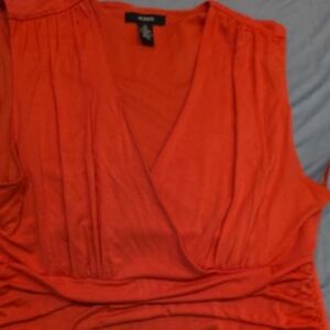 Alfani Bright Orange Sleeveless V-Neck Tank Top